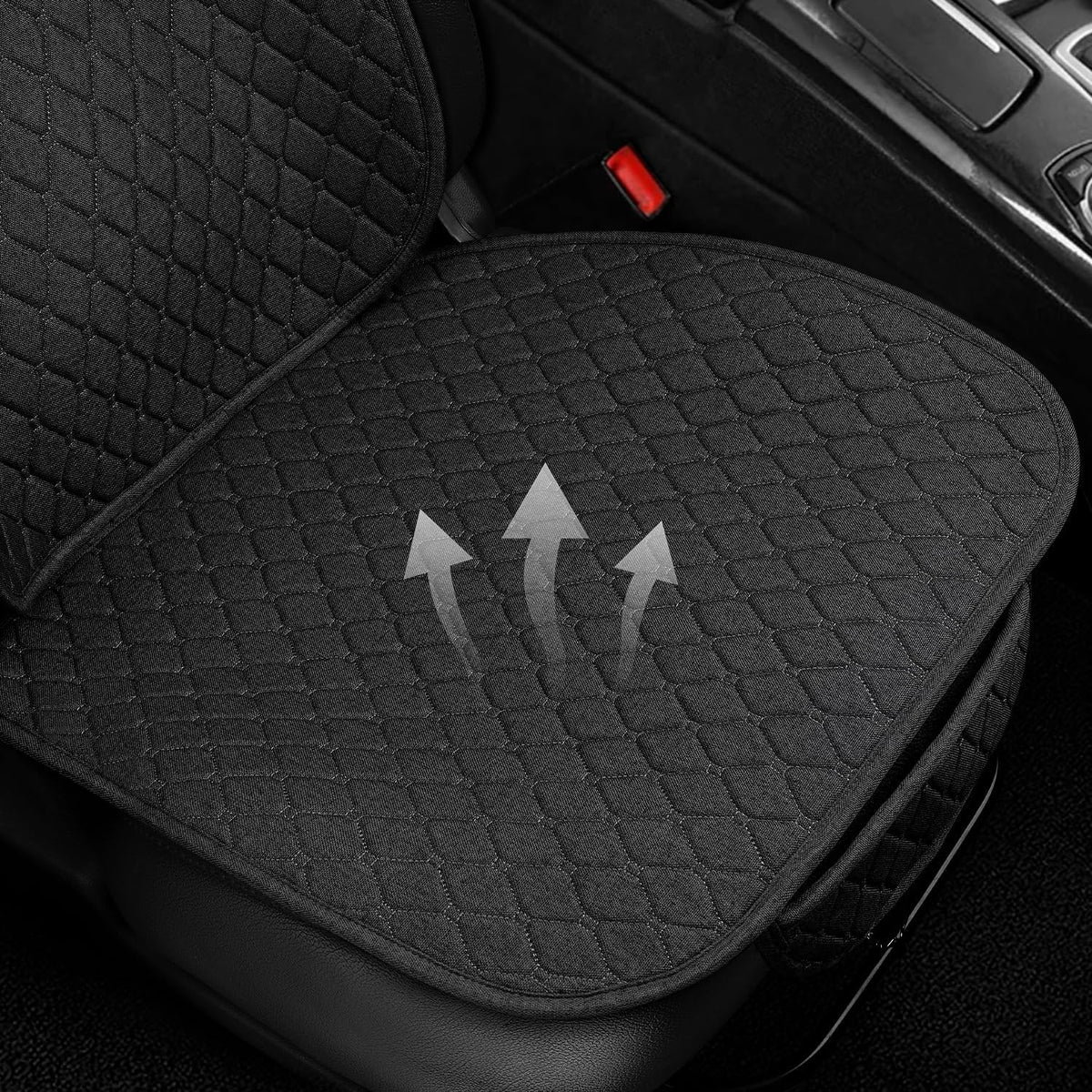 1 Pack Linen Car Seat Cover Front Seat Covers Soft & Breathable Front Premium Covers with Non-Slip Protector Universal Fits Most Automotive, Vans, SUVs, Trucks (1Pack Dark Grey)