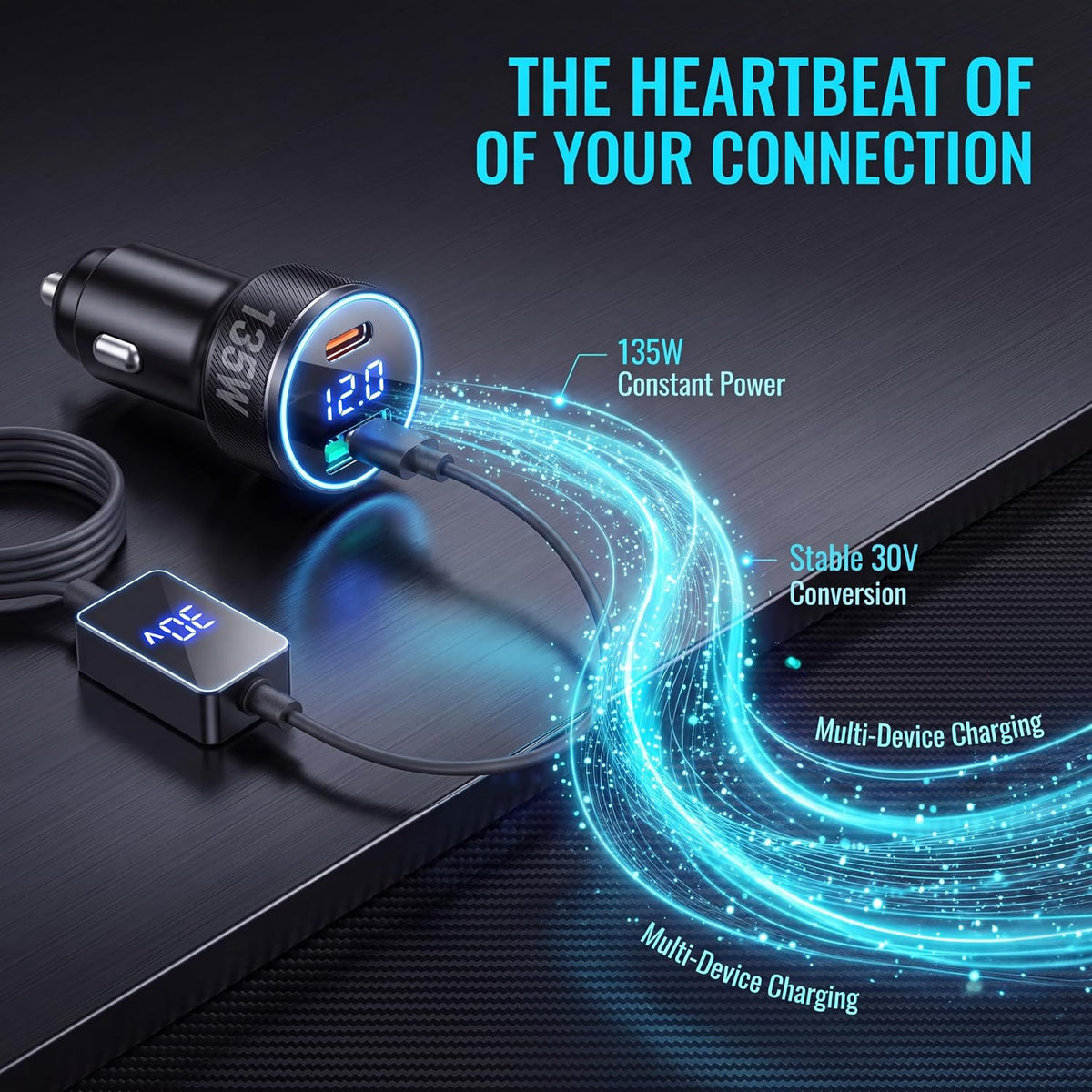 Starlink Mini Car Adapter 12v to 30v, 10FT Cable, PD-45W+USB-30W, 3 in 1