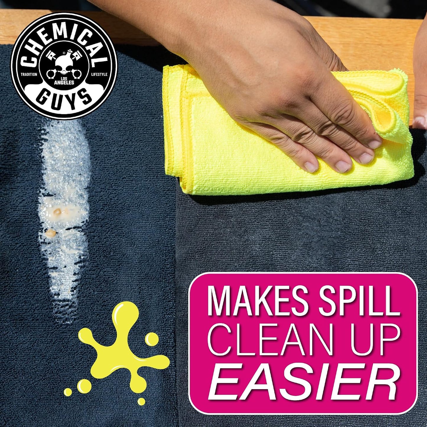 Chemical Guys SPI22616 HydroThread Ceramic Fabric Protectant & Stain Repellent (Works on Fabric, Carpet & Upholstery) 16 oz. + MIC_506_03 Premium Microfiber Towels, Gold (16" x16") 3 Pack