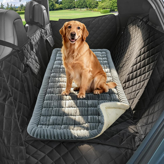 Backseat Dog Bed Mat for Car, Dog Car Seat Cover for Back Seat, Pet Car Blanket Soft and Comfortable, Upgraded Bottom Non-Slip, Washable Travel Pet Mat for Cars Trucks and SUVs (53" x 24")