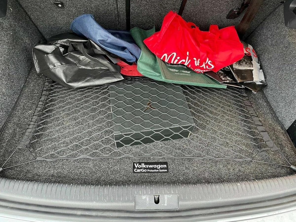 Trunk Organizer Cargo Net for VW Volkswagen Golf GTI 2006-2026 – Floor Style Cargo Net for Hatchback–Premium Mesh Car Trunk Organizer Vehicle Carrier Storag–Compatible with VW Golf GTI