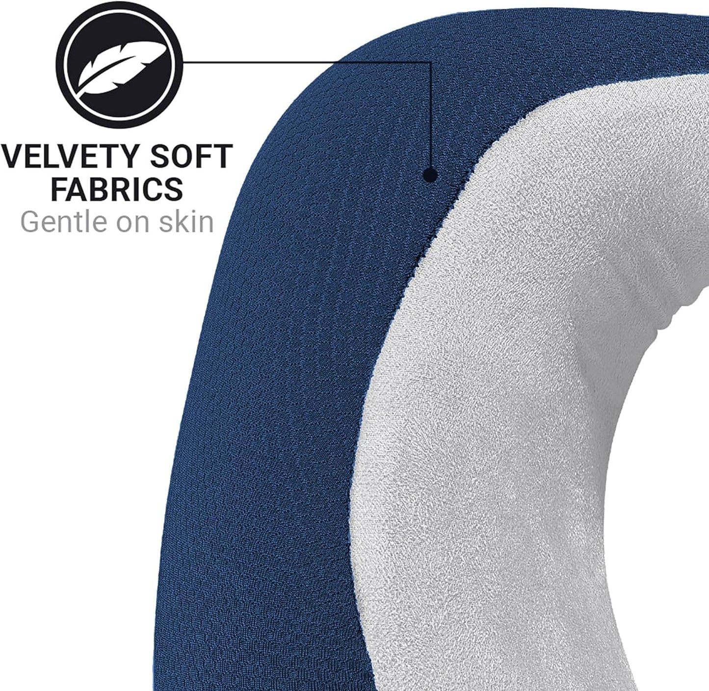 Go Travel American Dreamer, Deluxe Travel Pillow, Comfortable Memory Foam Neck Pillow with Adjustable Front Closure, Ideal for Airplane, Bus, Car, and Train, Travel Essentials, Made in USA, Dark Blue
