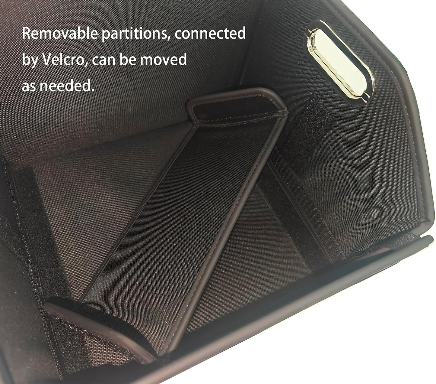 Car Trunk Organizers Small PU Leather，Car Basket for Organizers and Storage，Car Caddy Collapsible Multi Compartment Container Box