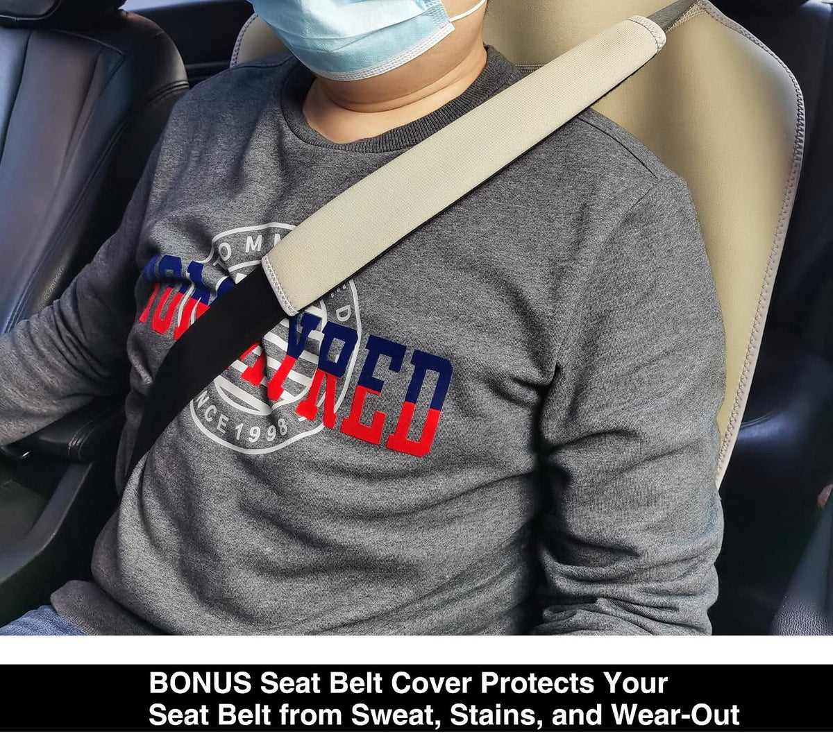 VSHIELD Waterproof Neoprene Car Seat Cover, Sweatproof Non-Slip Seat Protector, Universal Fit for Front Bucket or Rear Bench Seat of Cars, SUVs, Vans, Trucks, Compatible with Airbags and Armrests