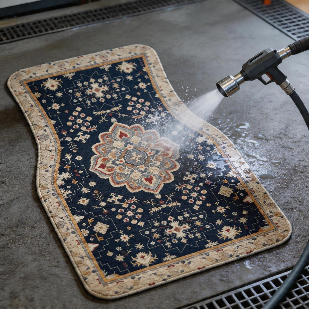 Persian Rug Car Floor Mats Universal Vintage Blue Set