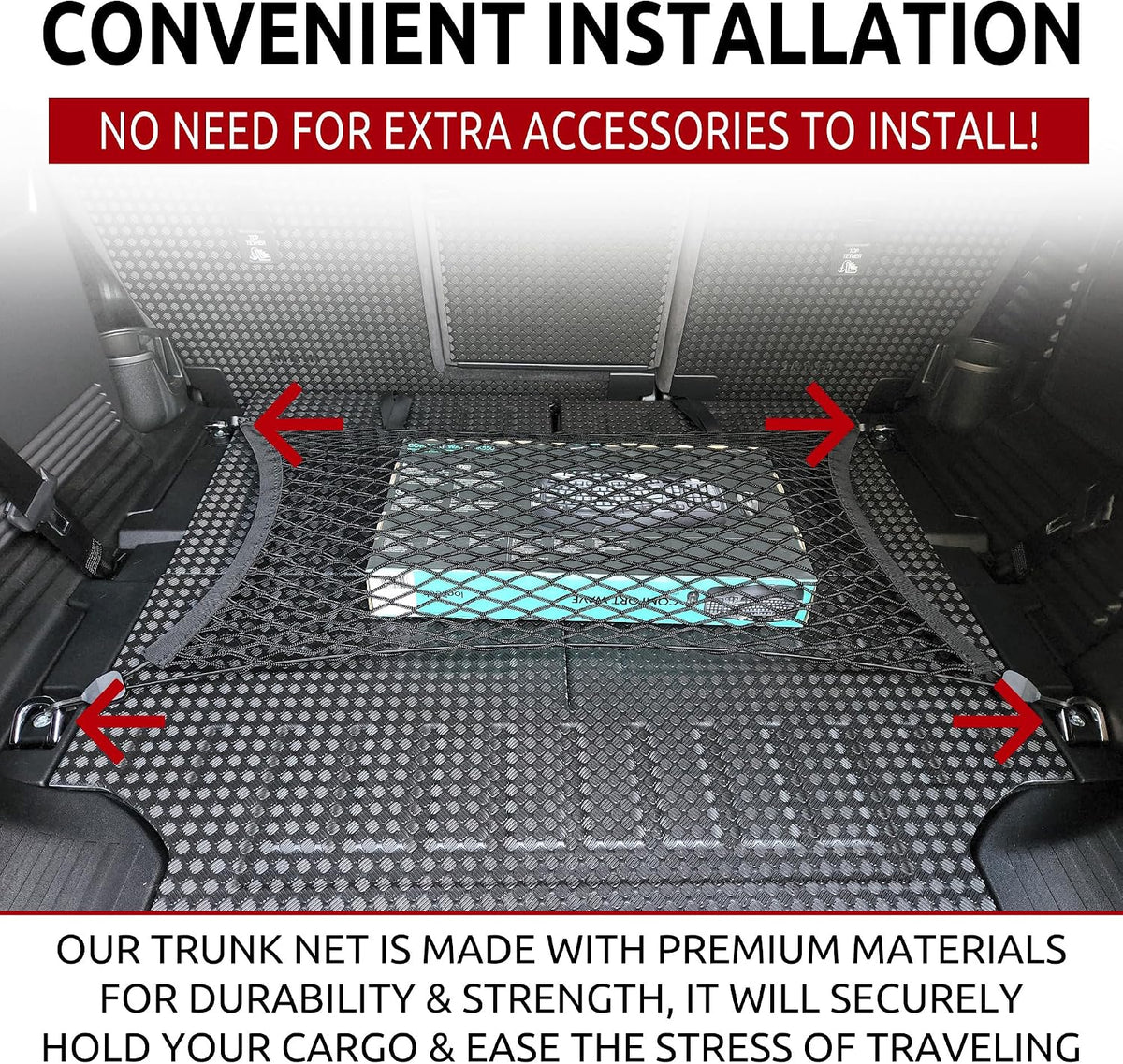 Floor Style Automotive Elastic Trunk Mesh Cargo Net for Land Rover Defender 2020-2025- Premium Trunk Organizers and Storage - Luggage Net for SUV - Best Car Organizer for Land Rover Defender