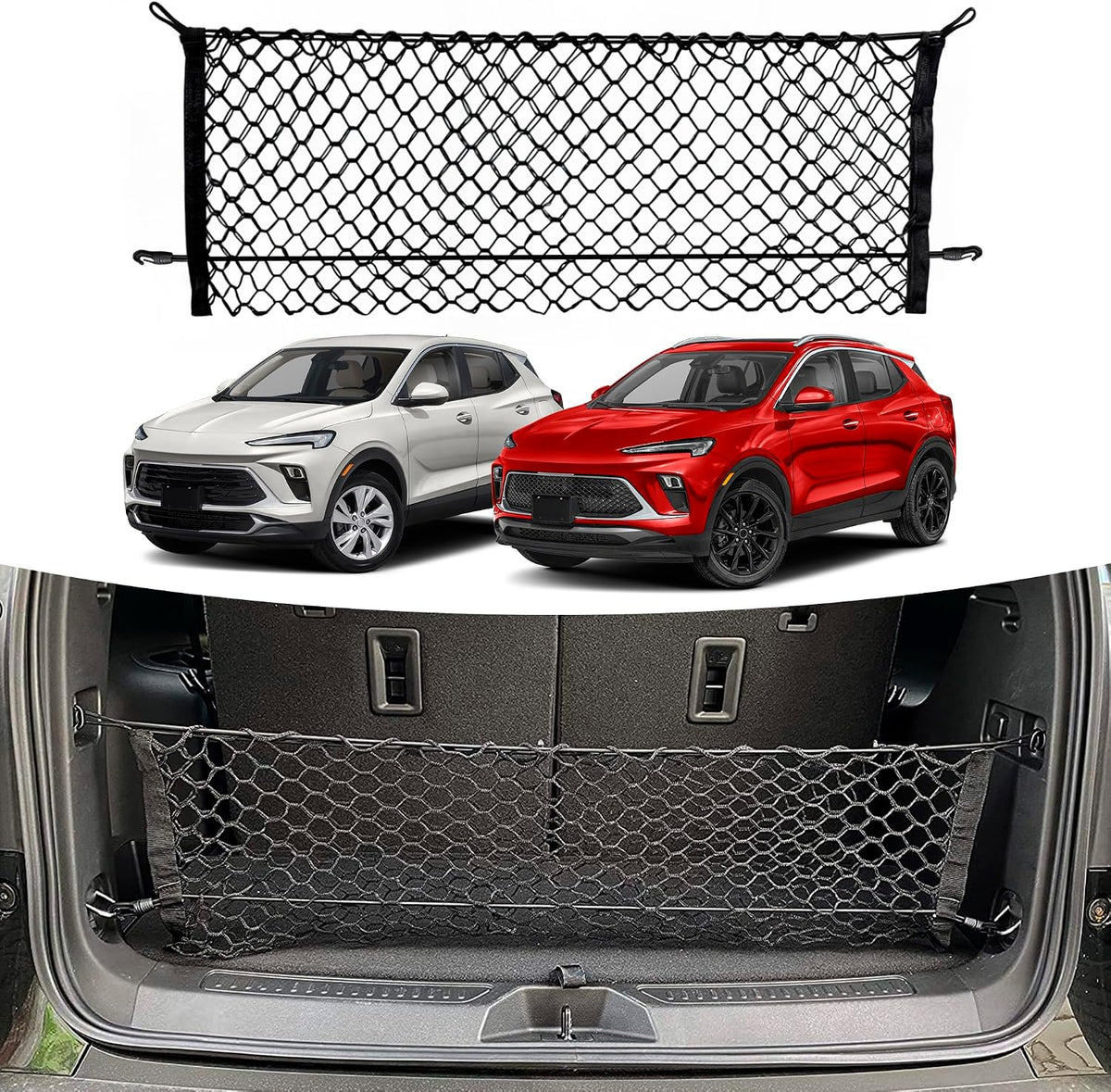 Envelope Style Automotive Elastic Trunk Mesh Cargo Net for Buick Encore GX 2020-2026 - Premium Trunk Organizer and Storage - Luggage Net for Crossover - Best Car Organizer for Buick Encore GX