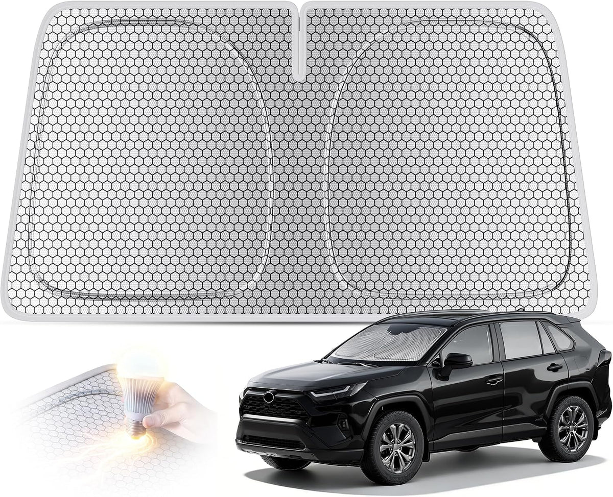 helloleiboo Graphene Car Windshield Sun Shade, 59" x 30" Foldable