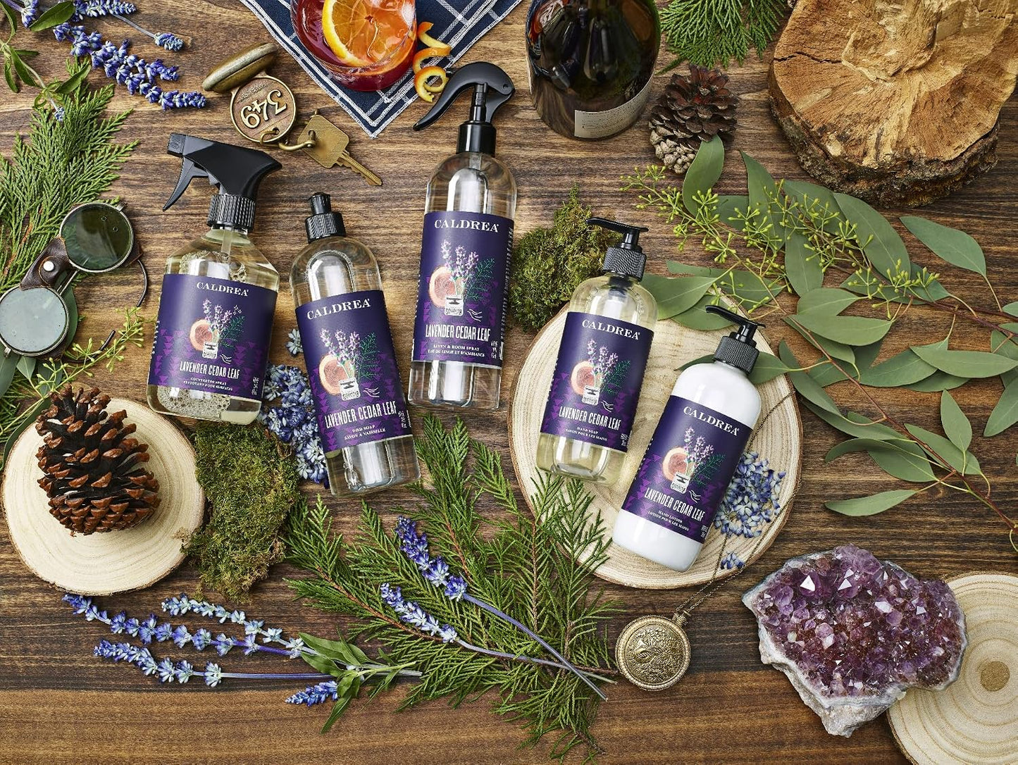 Caldrea Linen And Room Spray Air Freshener, Made With Essential Oils, Plant-Derived And Other Thoughtfully Chosen Ingredients, Lavender Cedar Leaf Scent, 16 Oz