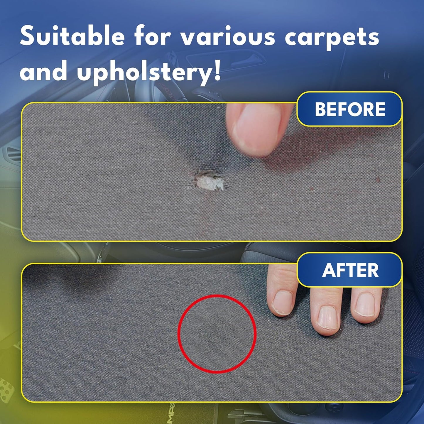 ATG Upholstery Repair Kit - Car Seat Repair Kit Fabric - Fabric Repair Kit - Carpet Repair Kit - CarSeat Patch - Burn Hole Repair Kit - Sofa Repair Kit - Car Seat Leather Repair