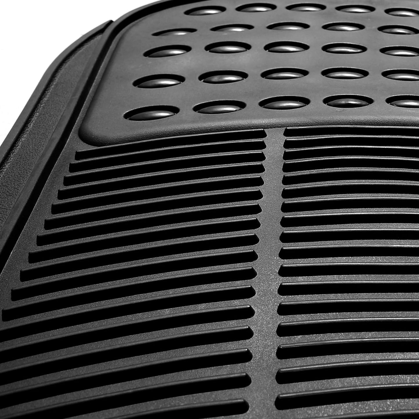 FH Group Automotive Floor Mats Climaproof for All Weather Protection Universal Fit Trimmable Heavy Duty fits Most Cars, SUVs, and Trucks, 2pc Front Set Solid Black