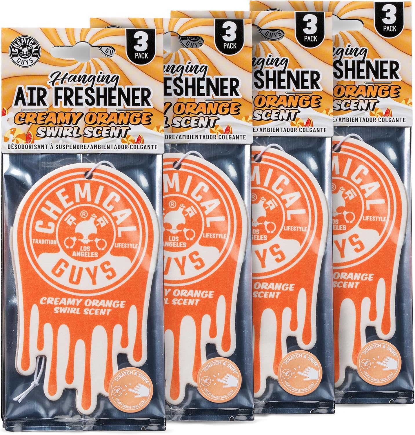 Chemical Guys Car Fresheners, Hanging Air Fresheners - New Car Scent for Cars, Trucks, SUVs, RVs, Home, Office, Work, Dorm Room, & More - 12 Pack