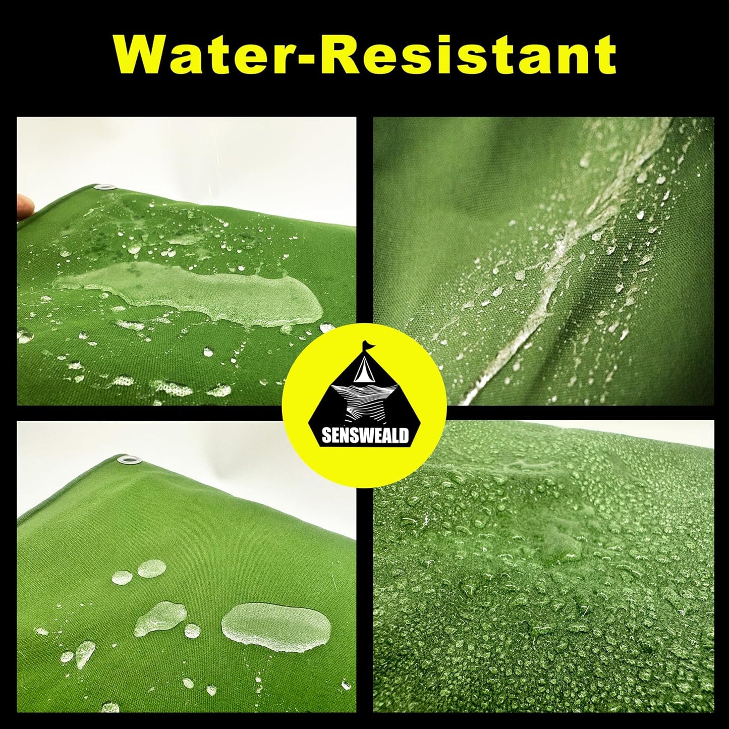 2 Pack Heavy Duty Canvas Tarp 4x8 Feet 16oz Water-Resistant Canvas Cover with Grommets，Tear Resistant, Durable, Multipurpose Protective Green Tarp for Camping, Tent, Car