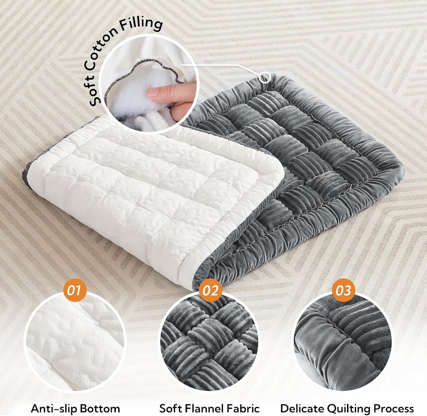 Soulbond Backseat Pet Bed Mat,Dog Bed for Car,Fuzzy Dog Seat Cover for Car Back Seat, Non-Slip Travel Pet Mat, Fit for Backseat Extenders and Seat Covers(Gray)