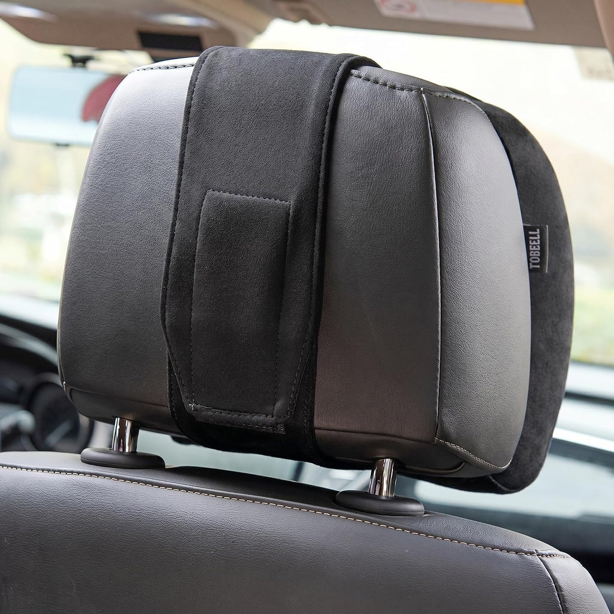 Forbell Premium Memory Foam Car Neck Pillow with Washable Cover - Provides Comfortable Neck Support for Driving and Travel 1pc(Black)