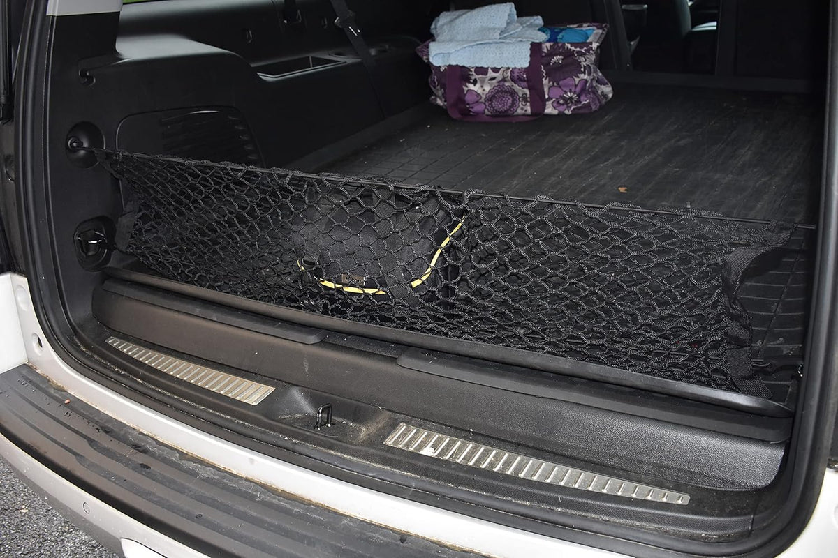 Trunk Organizer Cargo Net for Cadillac Escalade 2015-2025 – Envelope Style Cargo Net for SUV – Premium Mesh Car Trunk Organizer Vehicle Carrier Storage – Compatible with Caddy Escalade