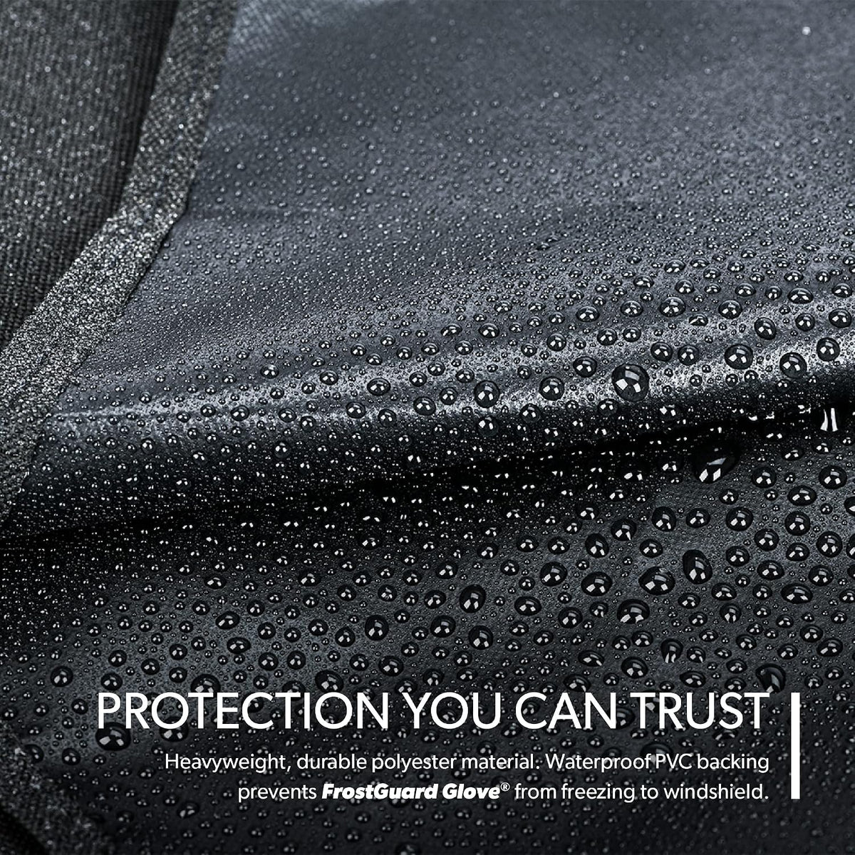 Frostguard Glove | Car Windshield Cover for Ice and Snow - Standard Size, Fits Sedans and Compact Cars - Features Elastic Loops, Security Panels + Storage Pouch - Black, Measures 59 x 41 Inches