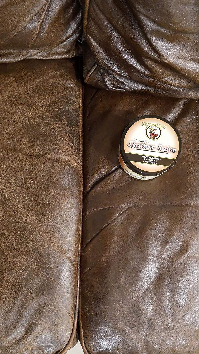 Howard Products Leather Salve - Car Leather Cleaner and Conditioner, Rejuvenates, Protects