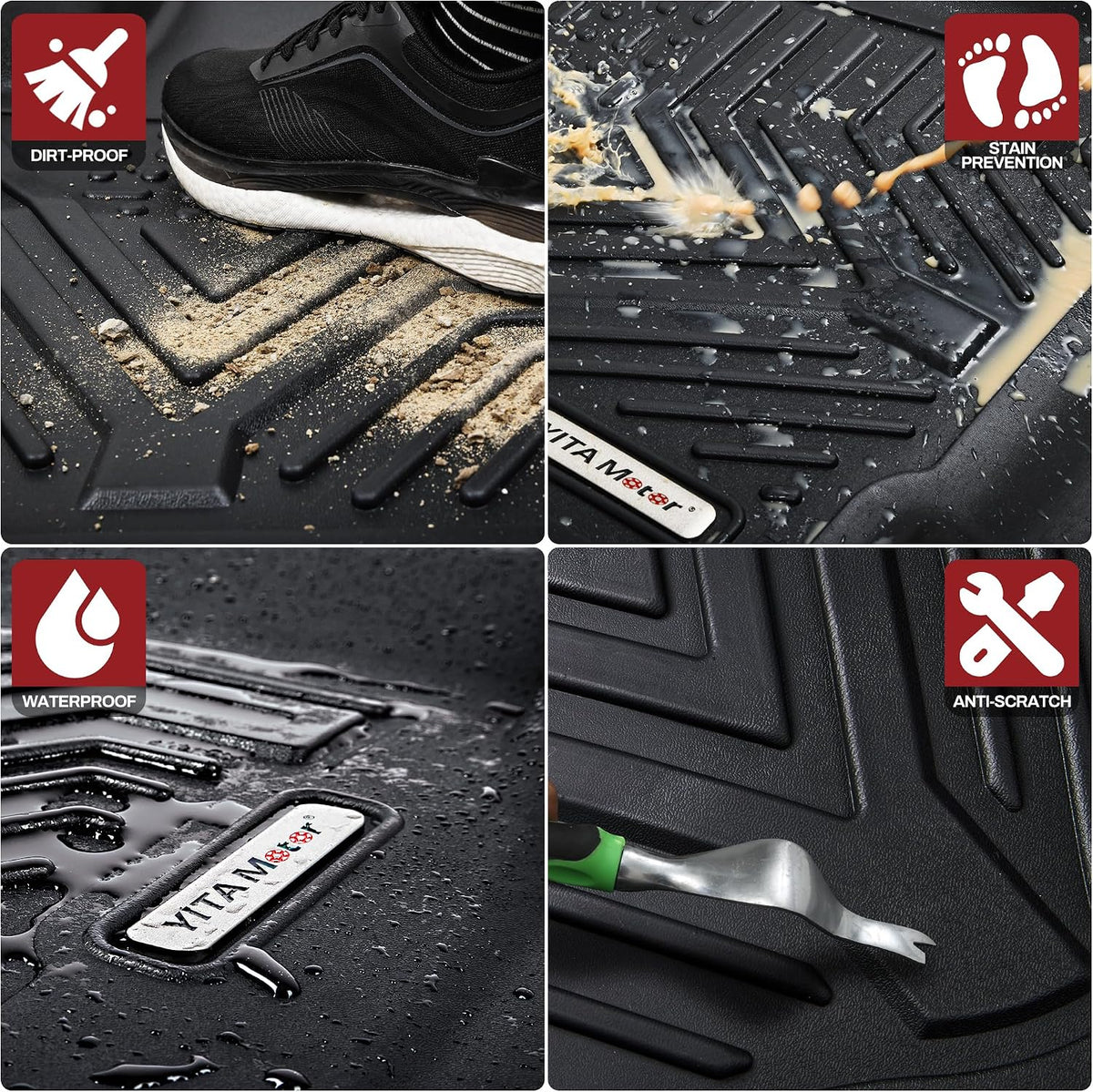 YITAMOTOR Mats for Chrysler Pacifica 2017-2027 7/8 Passenger (No Hybrid)
