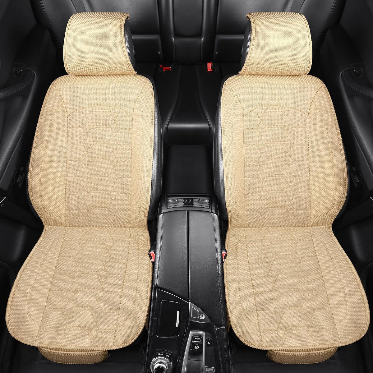 Linen Front Car Seat Covers Cloth Fabric Seat Protectors