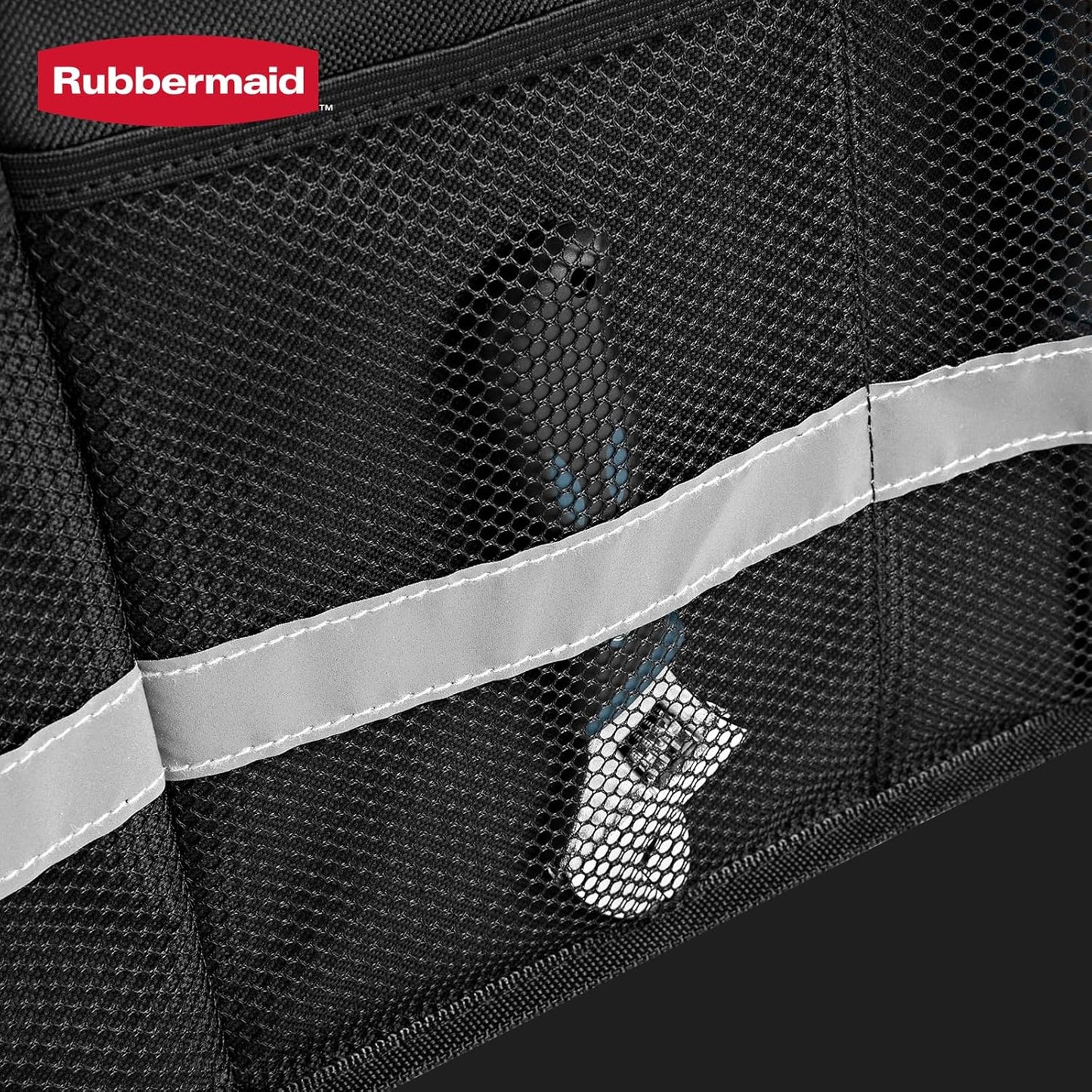 Rubbermaid Car Organizer, Collapsible Trunk Organizer, Multi-Compartment Car Storage Organization for Car Accessories, 3 Compartments With Cover, 23.23"*12.99"*11.81"