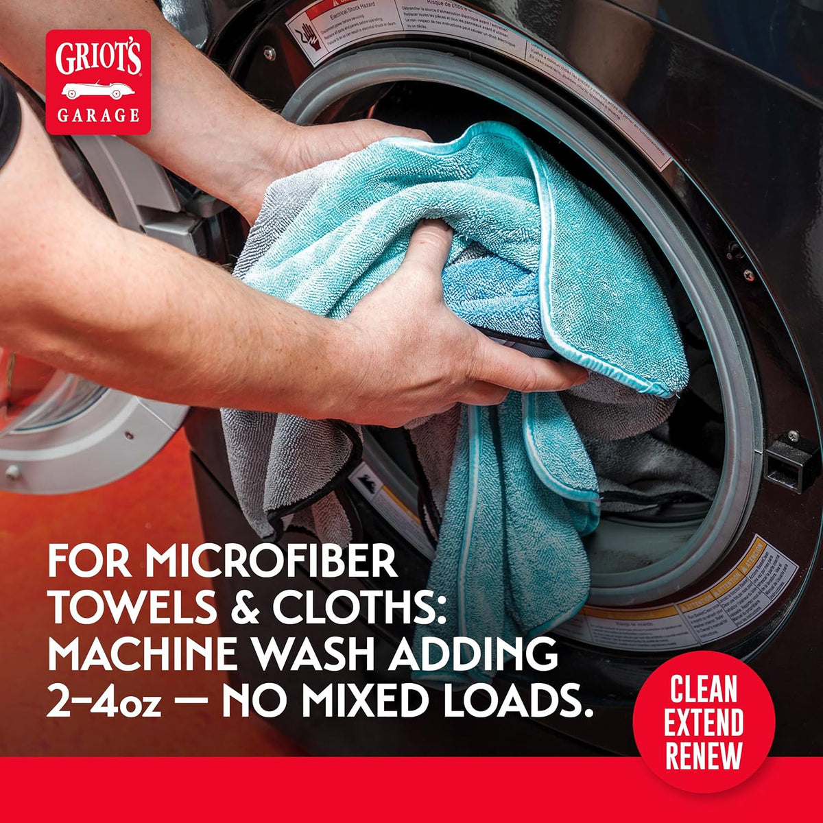 Griot's Garage Microfiber and Foam Pad Cleaner, Removes Polish, Wax, and Sealant Residue, Restores Your Car Cleaning Cloths' Effectiveness, 11078, 35 oz