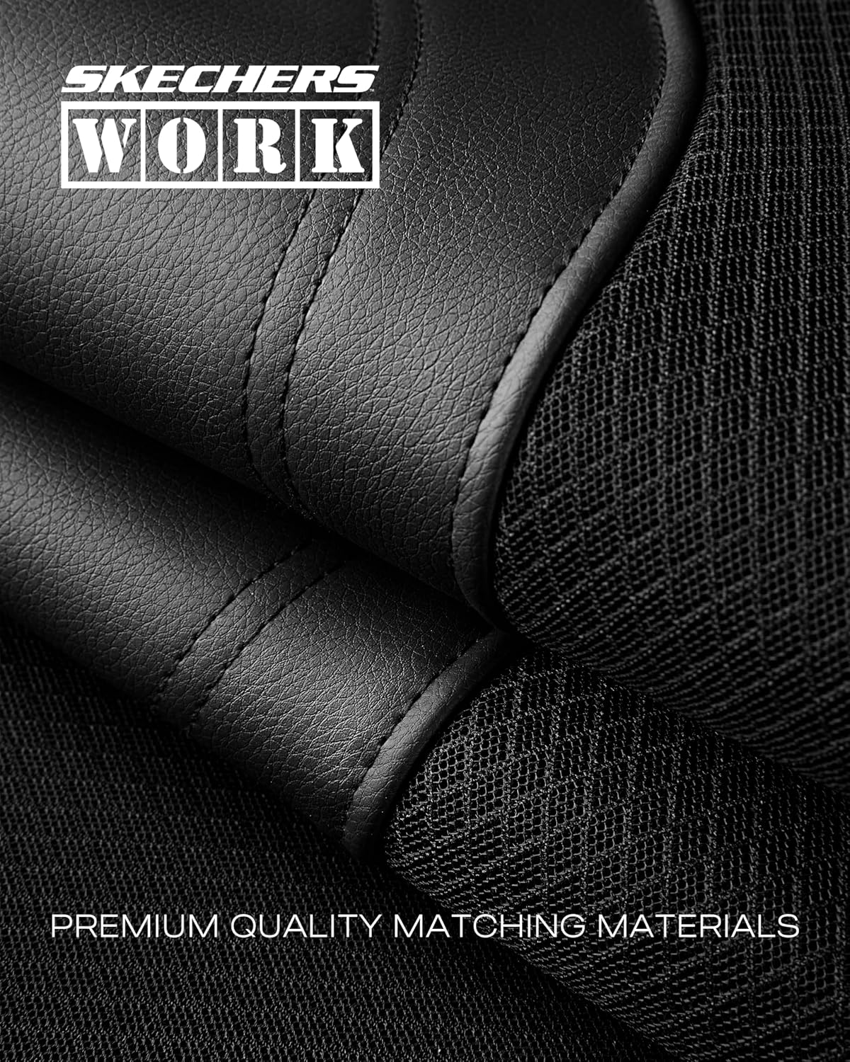 Skechers Seat Covers, Work Leather Car Seat Covers 5-Times Stronger Built-in Webbing, Oxford Fabric Front Seat Cover, Airbag Compatible, Automotive Comfort for Cars, Trucks, SUVs,Black