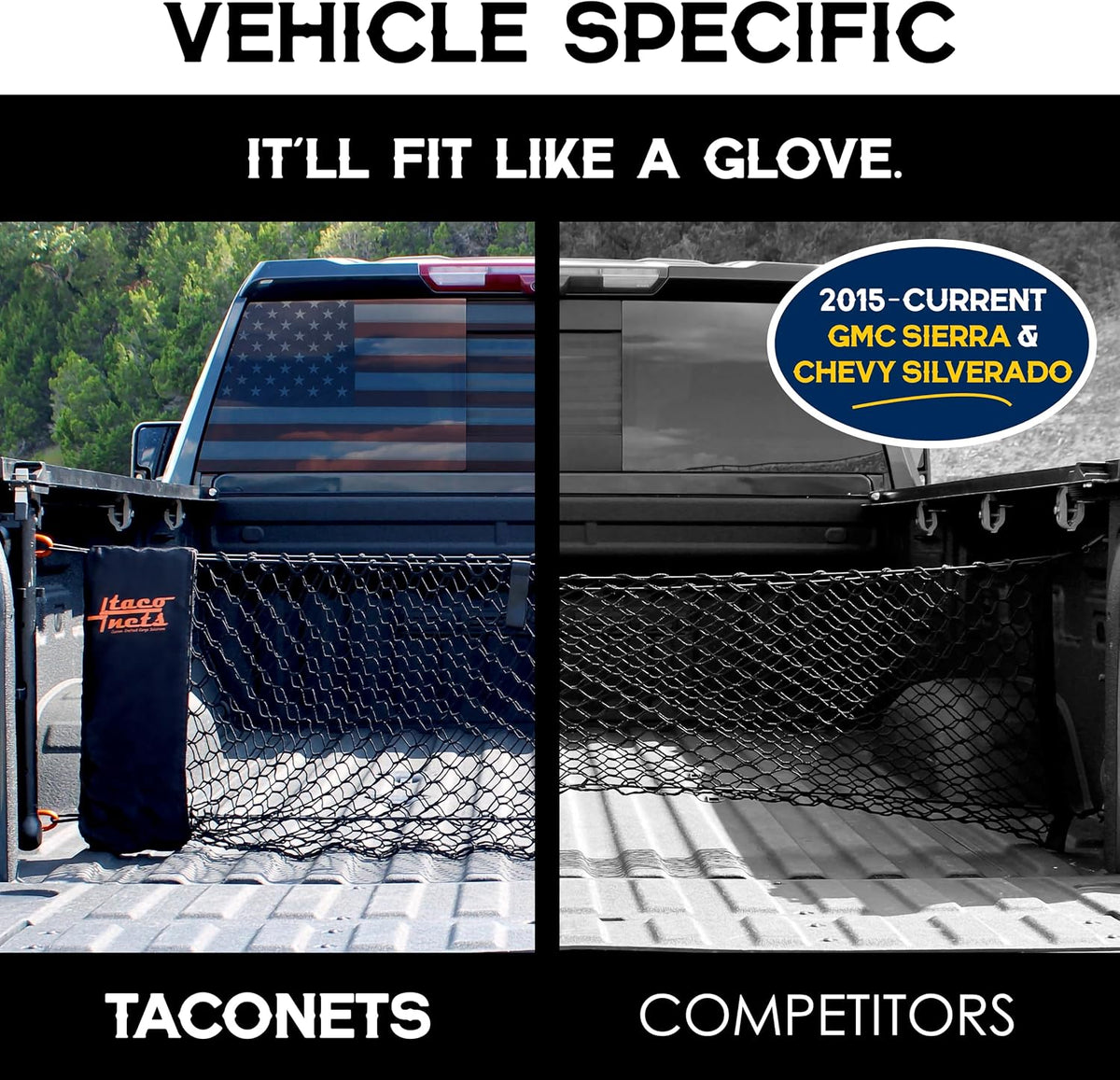 Envelope Cargo Net for GMC Sierra & Chevy Silverado - Fits 2013-Current