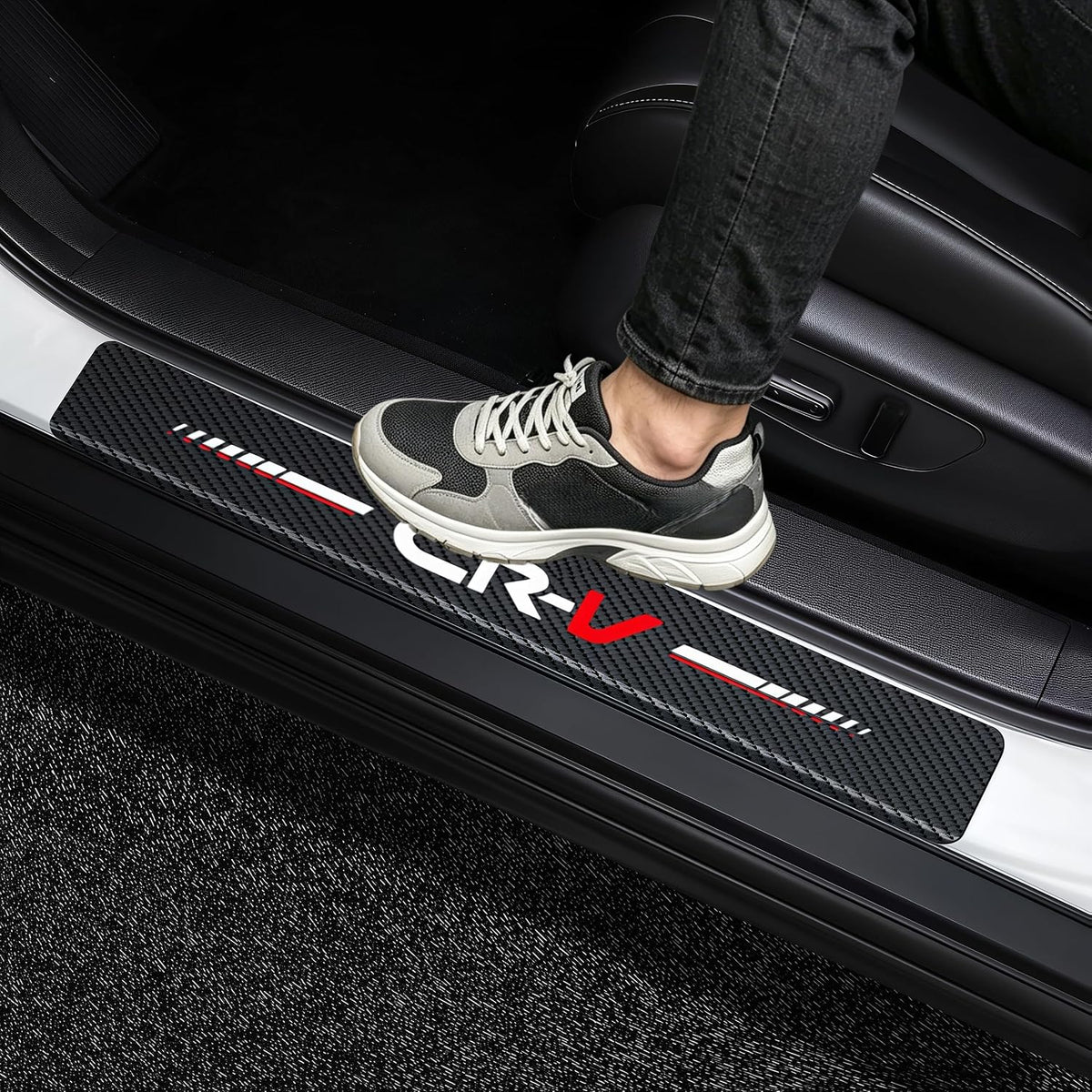 4PCS Car Door Sill Stickers Protecter Compatible with CRV Accessories