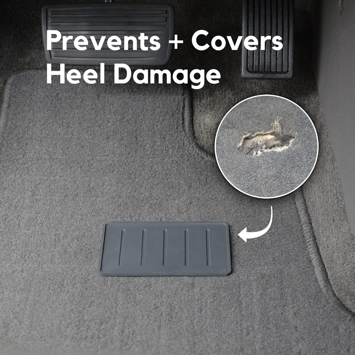 MatRx Automotive Floor Mat Universal Heel Protector Pad with Carpet Adhesive - Protect & Cover Holes, Rips, Tears, & Marks - Made in USA …