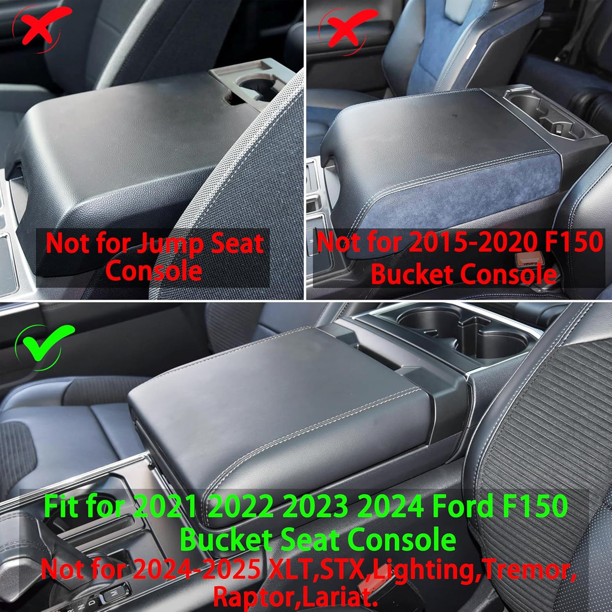 Center Console Organizer Tray for Ford F150 2021 2022 2023 2024 Accessories Interior Secondary Storage Armrest Box Insert Hidden Cubby Drawer (Full Console w/Bucket Seats ONLY) (Gray Trim)