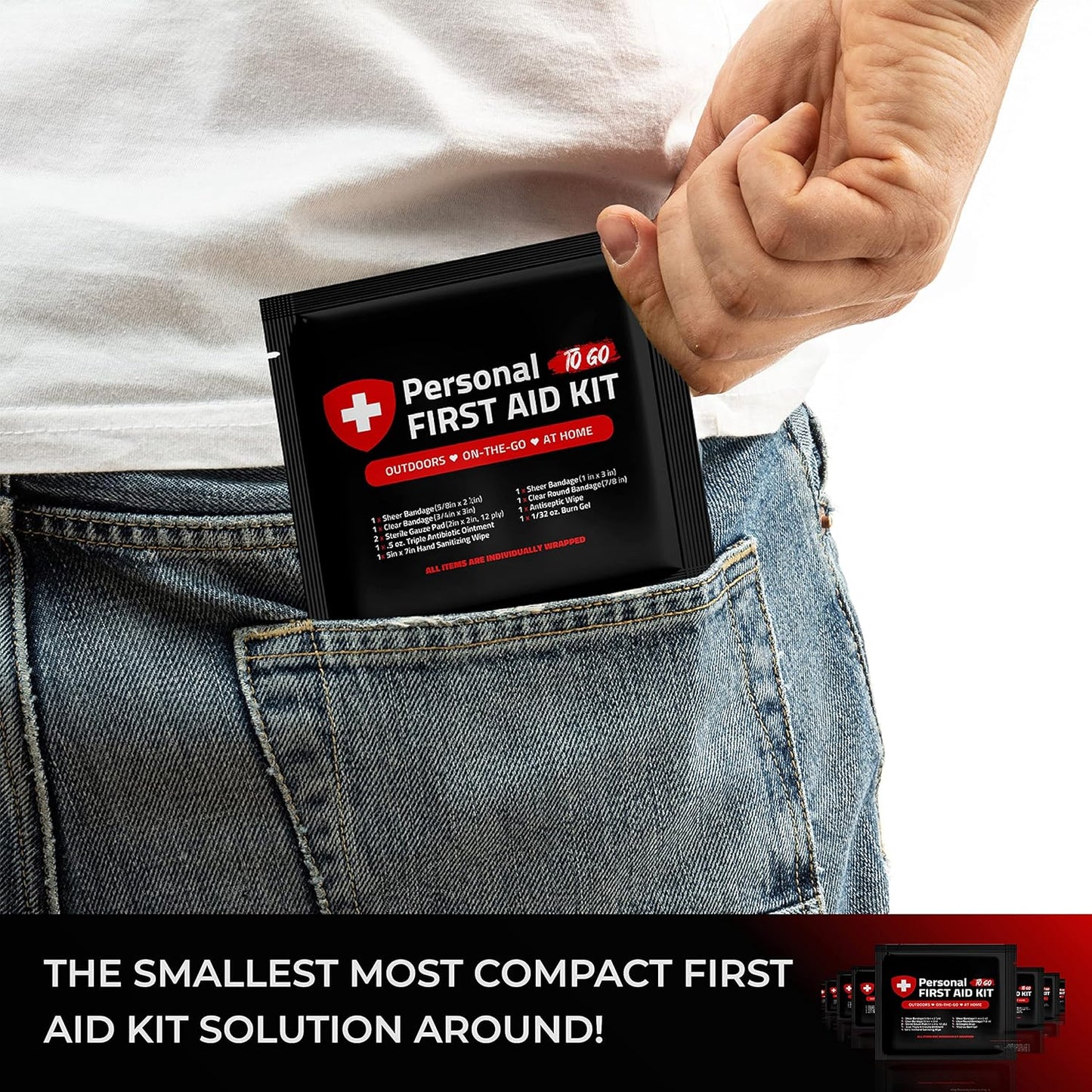 Portable Travel Size First Aid Kit - Assorted Pack | Perfect for Home, Office, Car, School, Business, Travel, Hiking, Hunting, and Outdoors | Individually Wrapped First Aid Products (5)