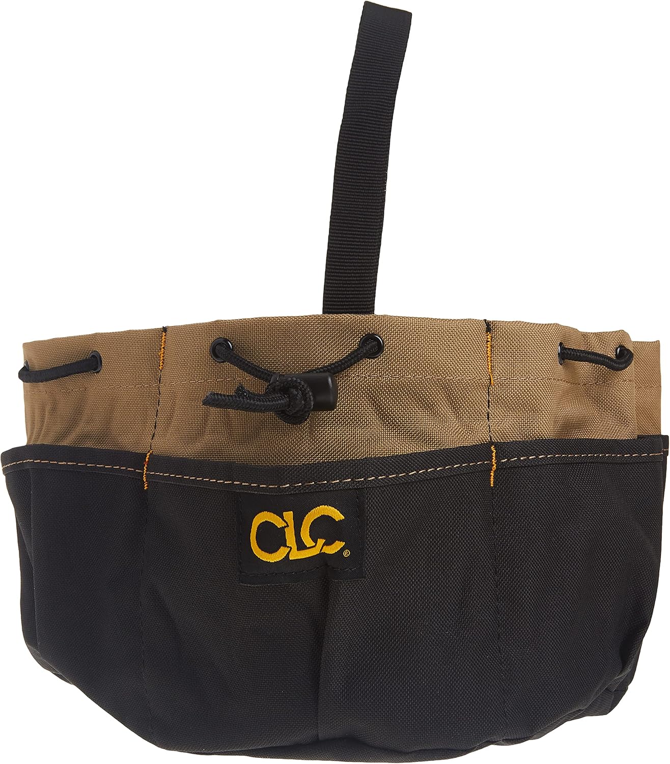 CLC Custom LeatherCraft 1148 Drawstring Bucket Bag, 18 Pocket , Black