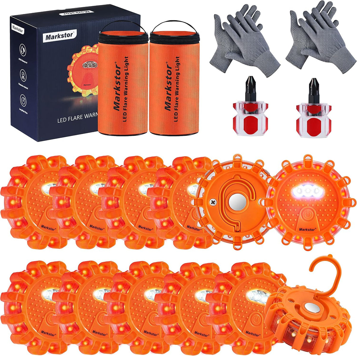 6 Pack LED Road Flare，Roadside Emergency car kit