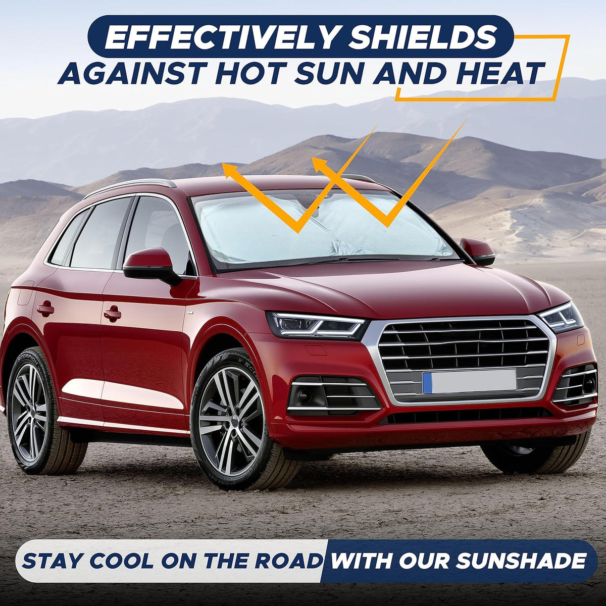 EcoNour Car Front Windshield Sun Shade, Foldable Window Shade for SUVs