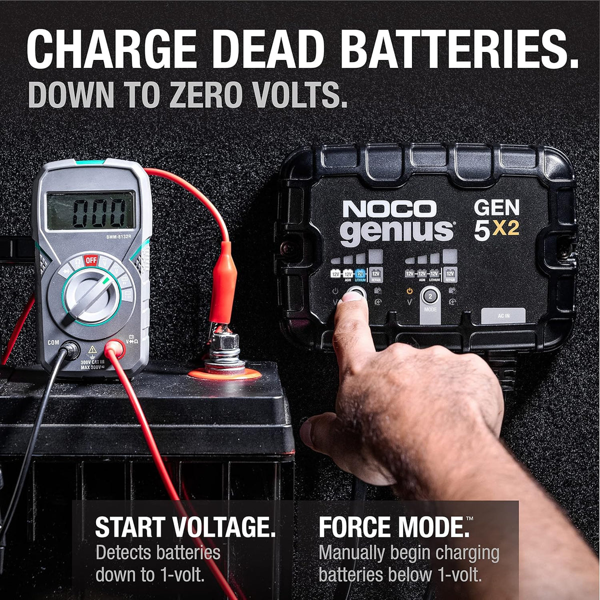 NOCO GEN5X2 12V 10A 2-Bank OnBoard Marine Battery Charger & Maintainer