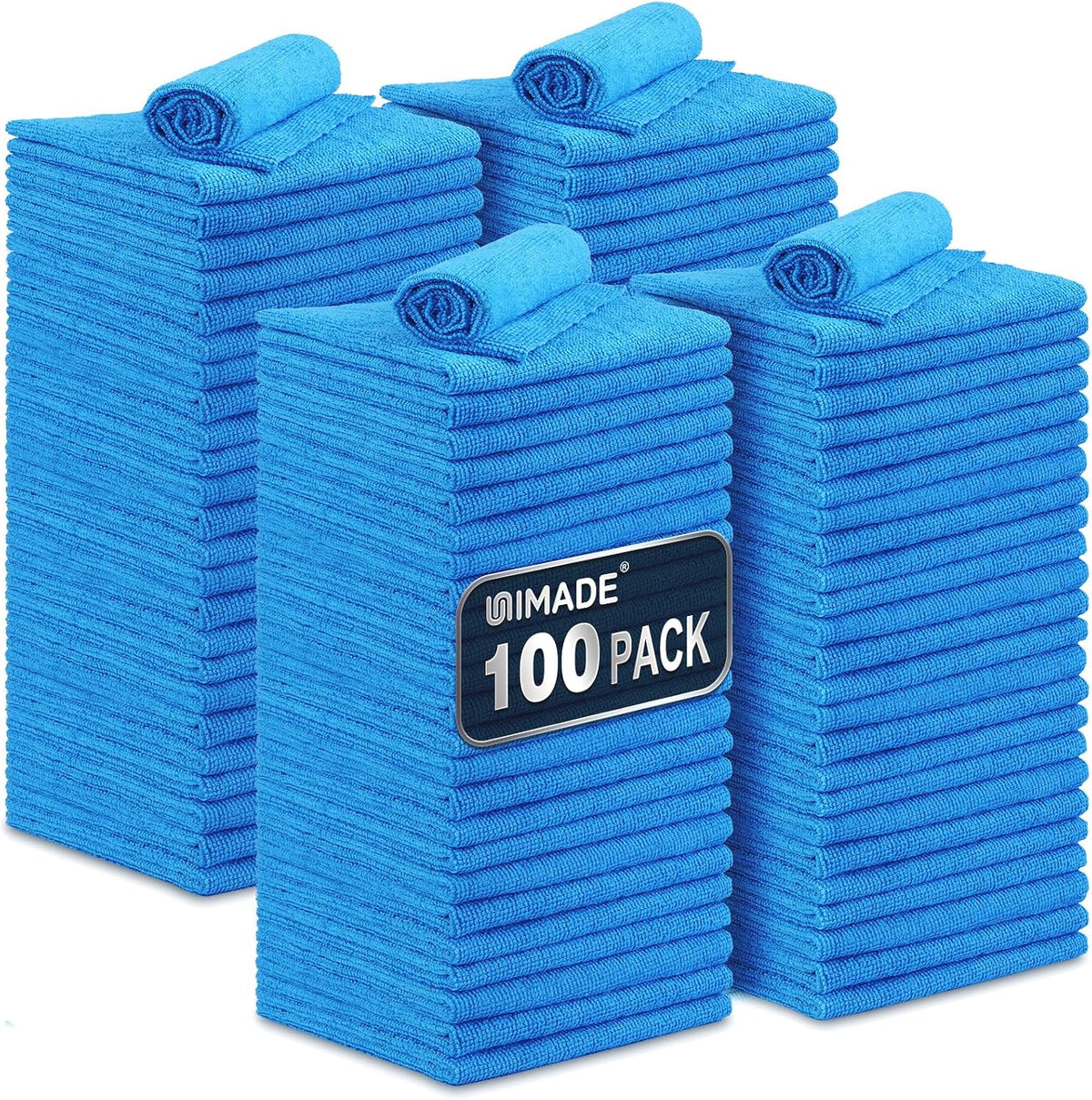 UNIMADE Shop Towels, 100 Pack Commercial Grade Work Rags Microfiber Towels