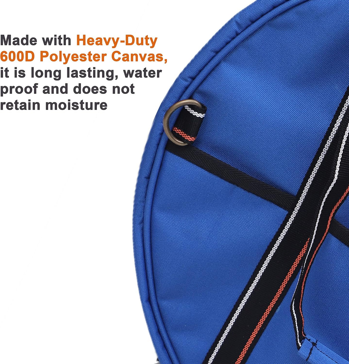 BULL TOOLS EV Charging & Jumper Cable Storage Bag, Organizer 6 Pocket Handmade Carry Bag - 15x15x4 Inch Waterproof Ballistic Polyester Round Bag's, Cords, Small Tools, For Motor Vehicles - Blue