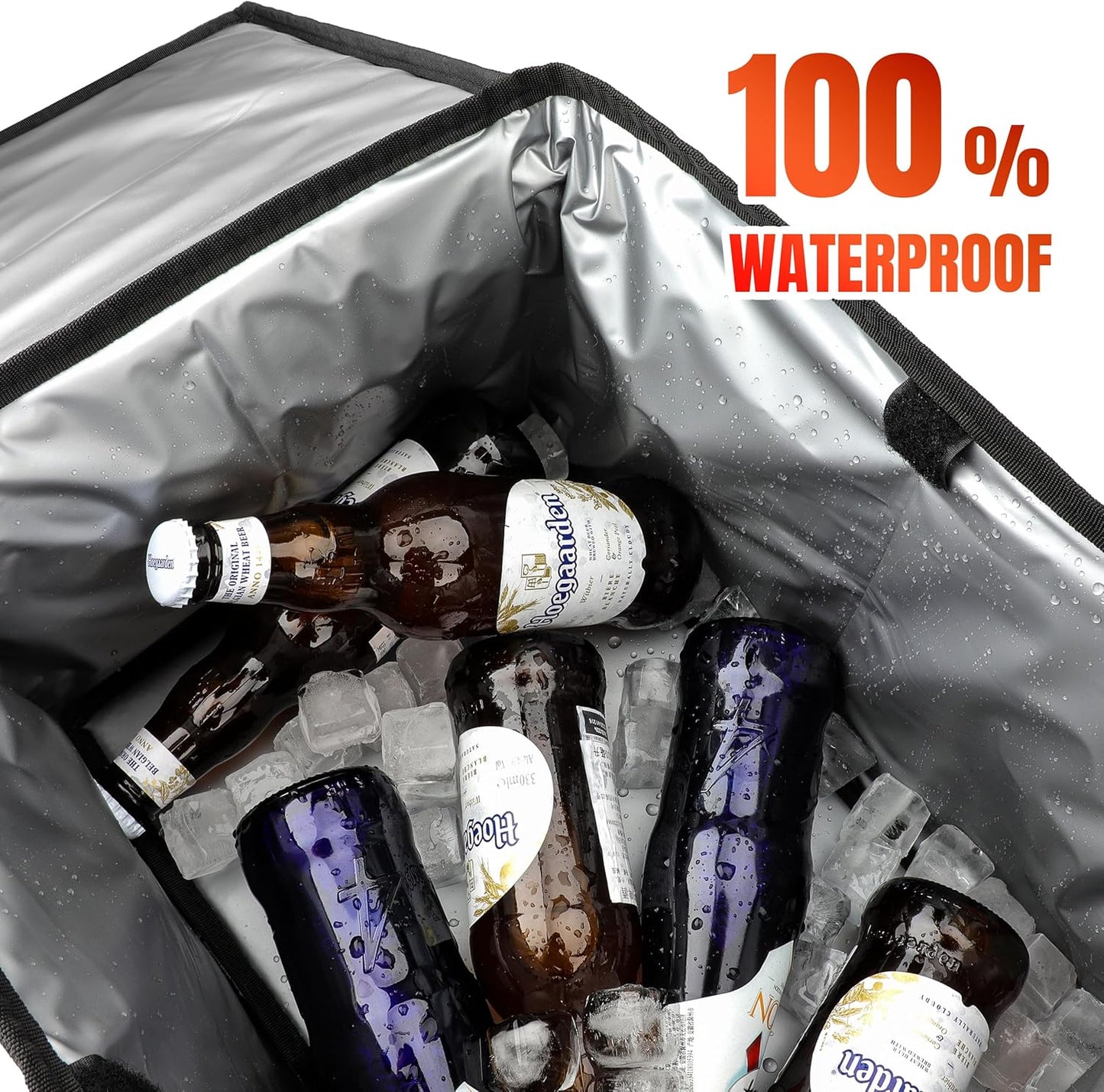 Waterproof Car Organizer with Lid, Car Cooler Bag with Cup Holder and Tissue Box