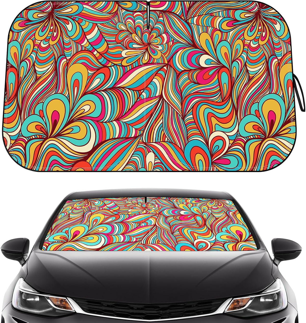 Car Windshield Sun Shade, Foldable Reflective UV Front Sunshade