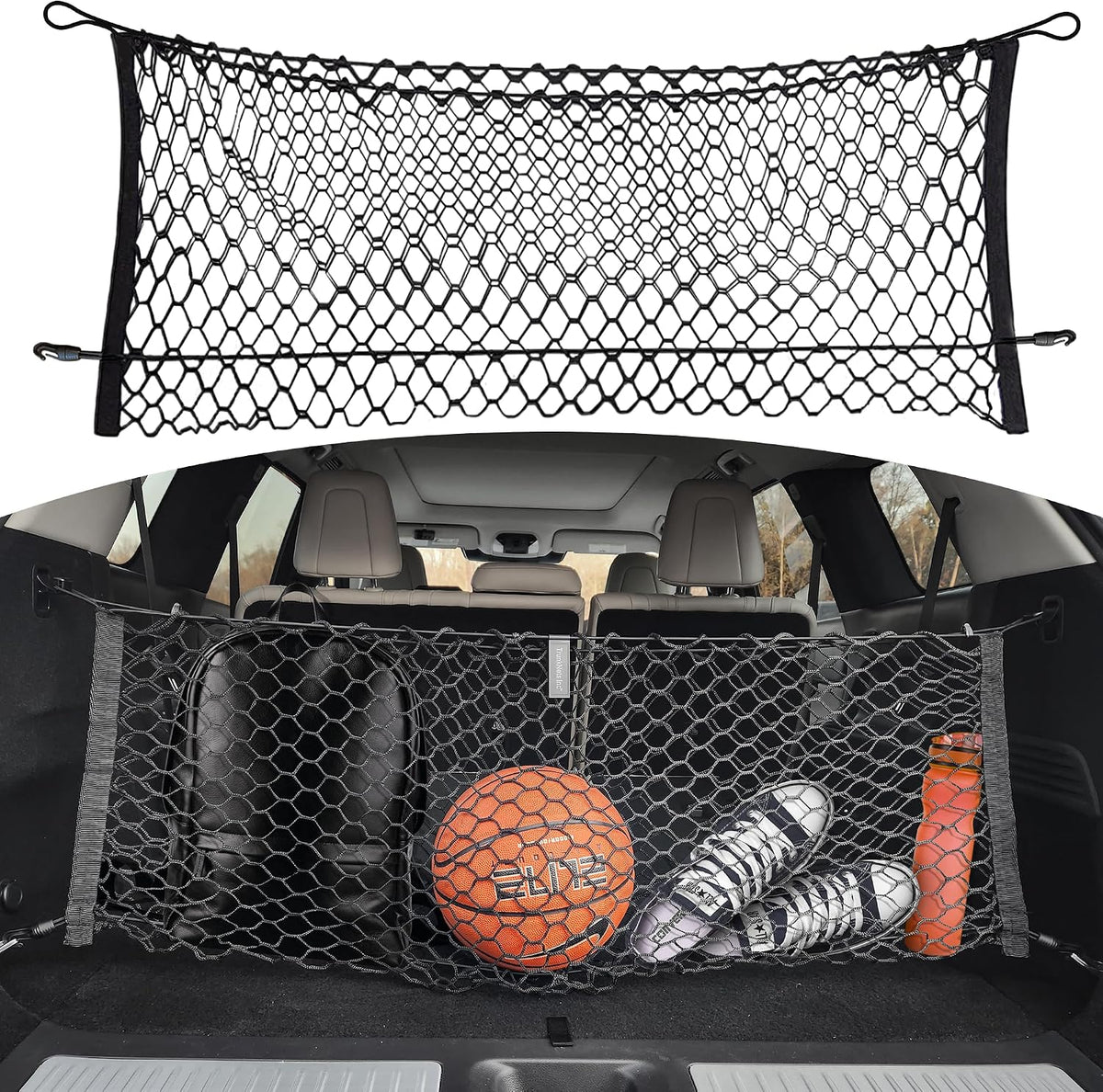 Envelope Style Trunk Mesh Cargo Net for Infiniti JX35 QX60 + HYBRID 2013 - 2025, Automotive Exterior Accessories - Car Trunk Storage Organizers, Cargo Bed Net for Car, Smart Vehicle Storage Organizer