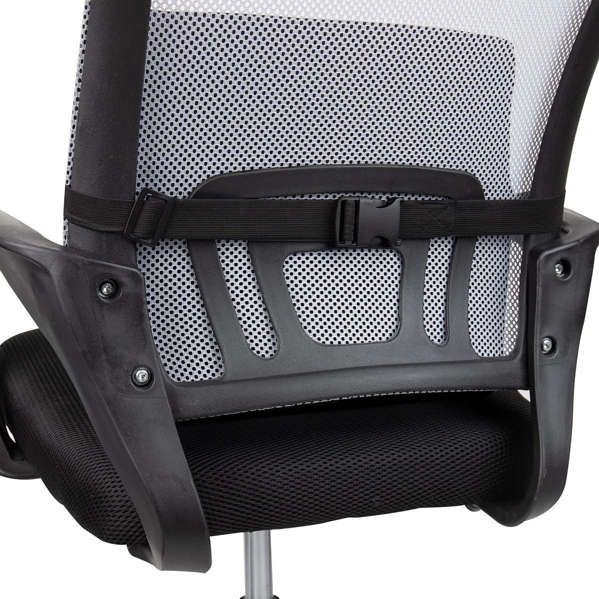 Mind Reader Lumbar Support Cushion with Air-Cloud Memory Foam, Ergonomic Lower Back Pillow for Office Chair and Car Seat, Black