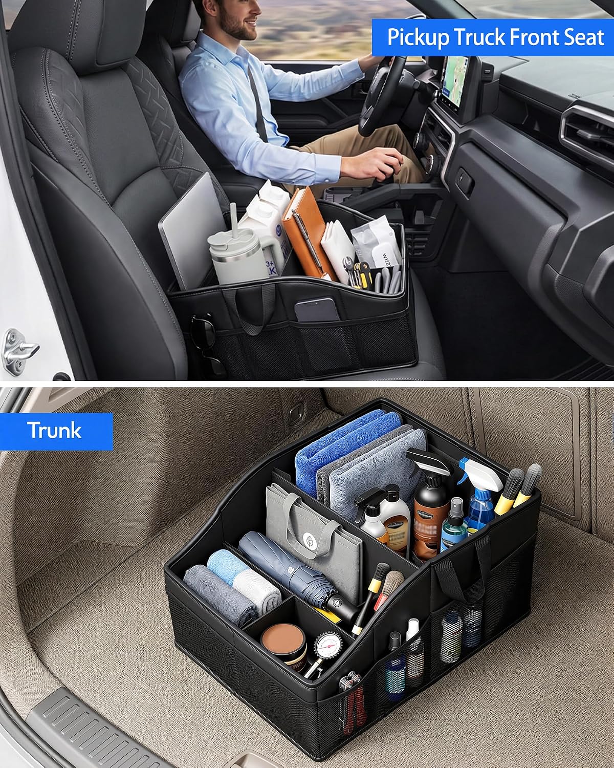 Support Up to 35 lb Car Organizer with Tablet/Laptop Holder,Non-Slip