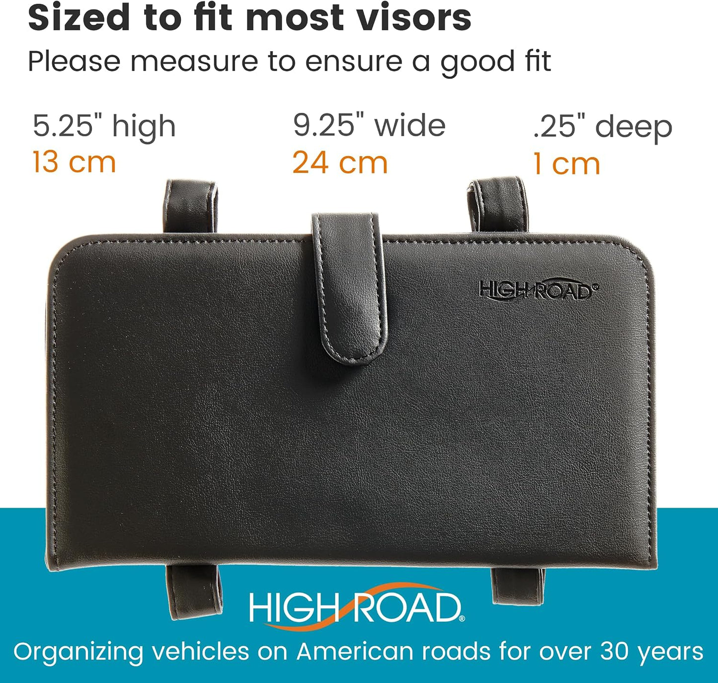 High Road Car Document Holder - Registration and Insurance Card Holder and Car Visor Organizer with 6 Clear Pockets and Pen Loop for Driving Documents, Cards and Paperwork