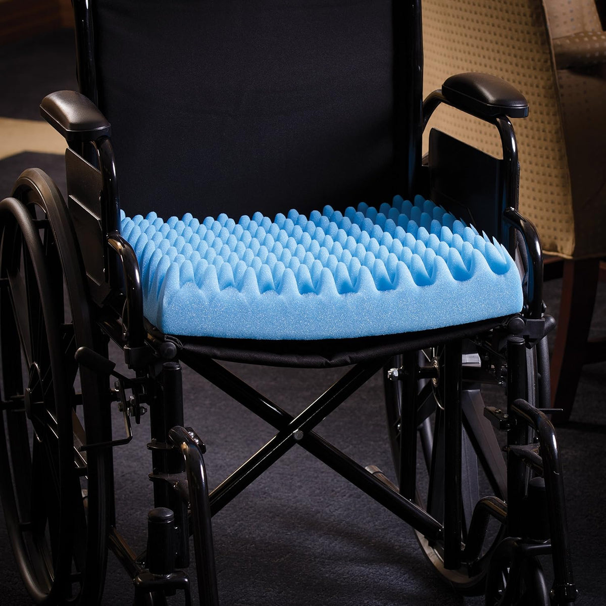 DMI Egg Crate Sculpted Foam Chair Cushion, Seat Cushion for Car, Office Chair or Wheelchair Cushion to Relieve Back, Tail Bone Pain, Sciatica, 18x16x4, Without Back (Pack of 6)