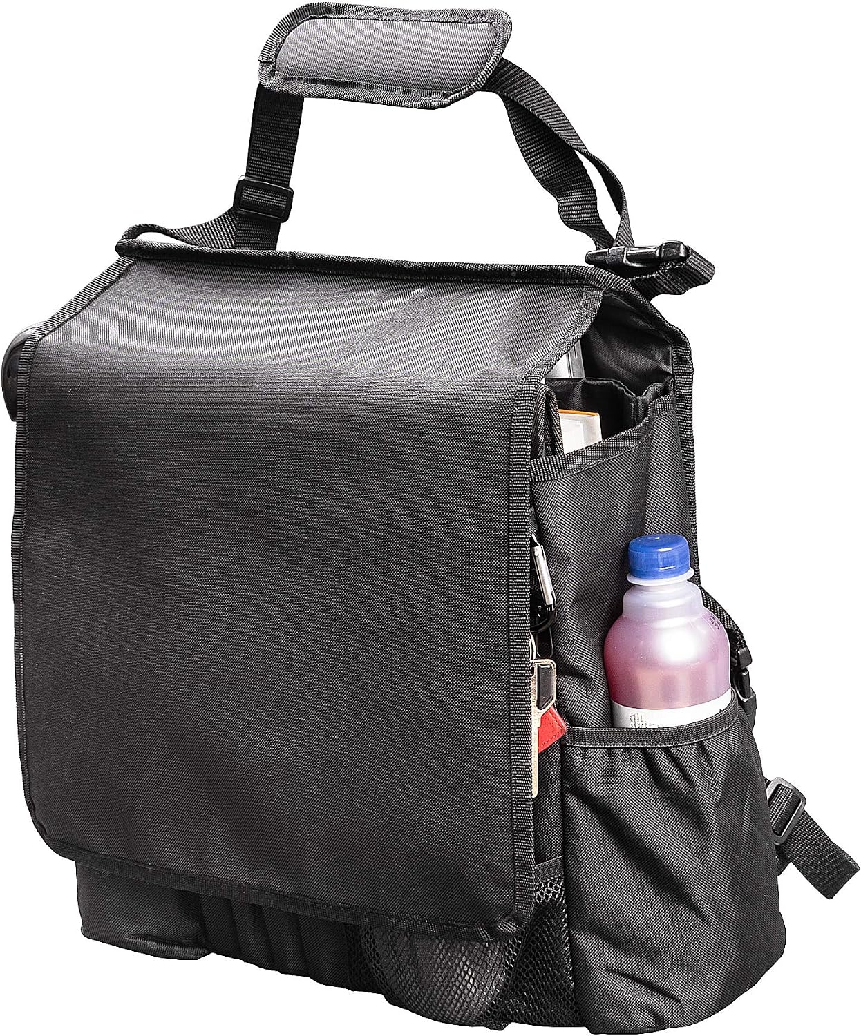 Front Seat Car Organizer with Cover and Laptop Storage - Back Seat or Passenger Car Organization with Adjustable Straps - Universal for Police, Driver, Office, Travel, Truck, Ideal for Law Enforcement