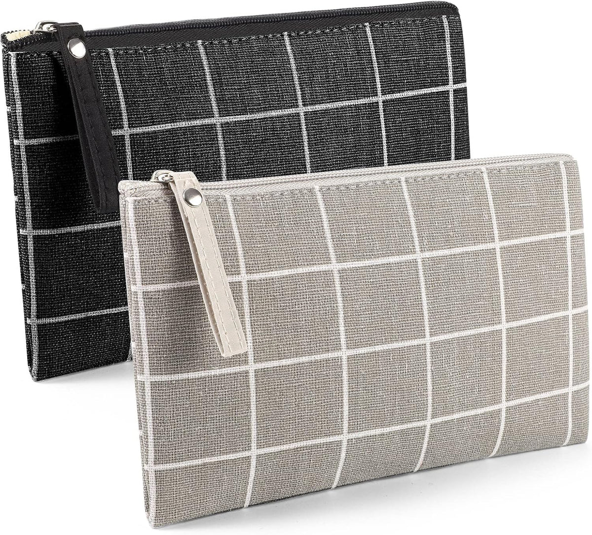 4 Pcs Canvas Cosmetic Bag, Multi-function Travel Makeup Bag Cosmetic Pouch with Zipper Travel Toiletry Bag Small Makeup Pouch Christmas Gifts Stocking Stuffers for Women