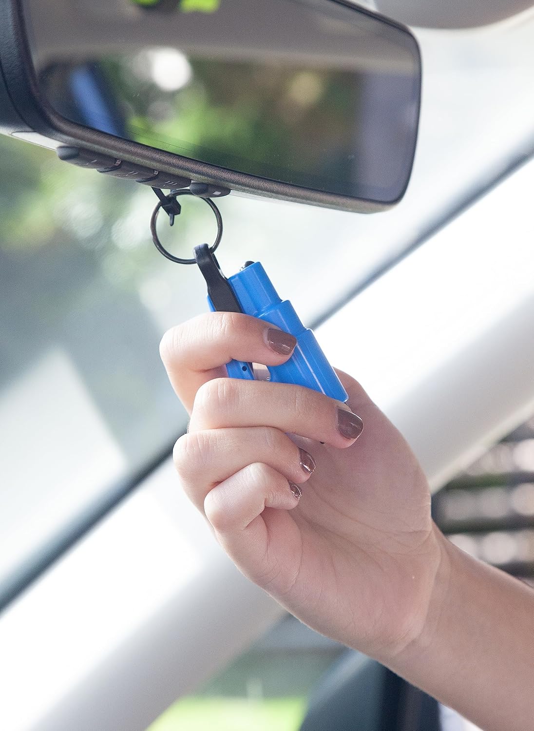 RESQME The Original Emergency Keychain Car Escape Tool, 2-in-1 Seatbelt Cutter and Window Breaker, Made in USA, Family Pack of 3 - Blue, Pink, Yellow -Compact Emergency Hammer