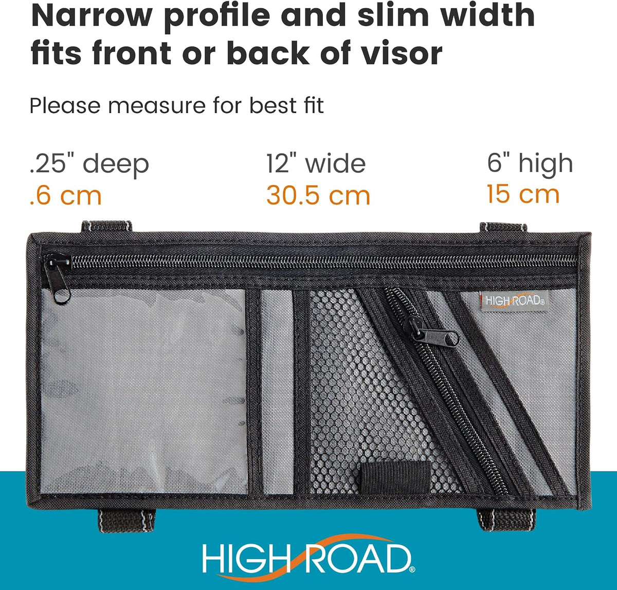 High Road Car Visor Organizer and Sun Visor Document Holder with Pockets