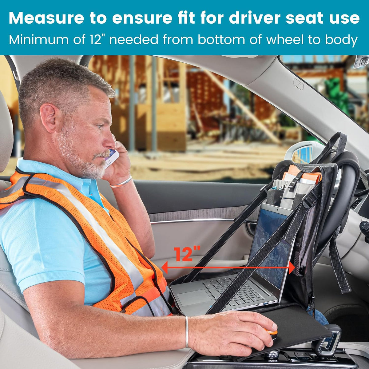 High Road Steering Wheel Desk and Laptop Holder for Car, Truck, Van and SUV